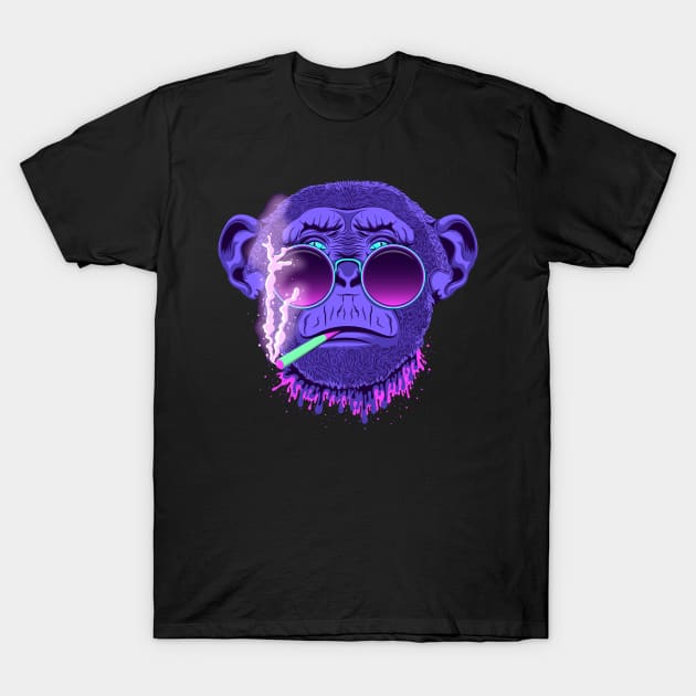 Monkey smoking cigarettes T-Shirt by stark.shop